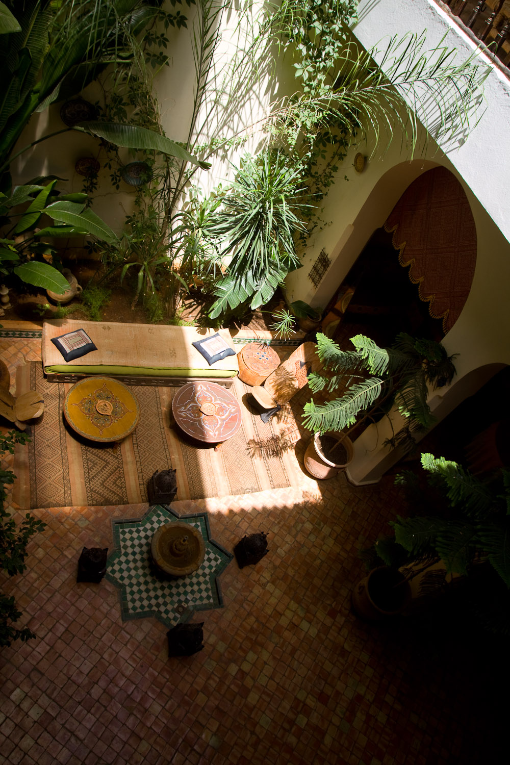 Patio interior de la Maison d'Hôtes Riad Bahia - Meknès, Marruecos