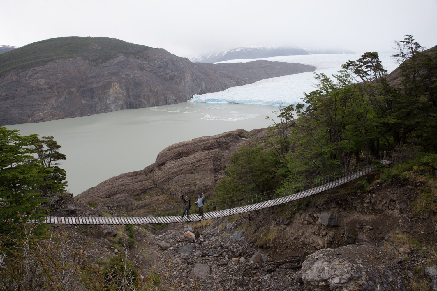 Puente en el sendero hacia el paso Gardner, Torres del Paine, Chile