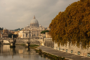 Basílica de San Pedro y río Tíber, Ciudad del Vaticano