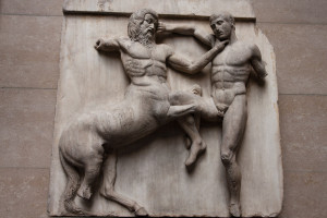 Panel de la centauromaquia del Partenón, British Museum, Londres, Reino Unido
