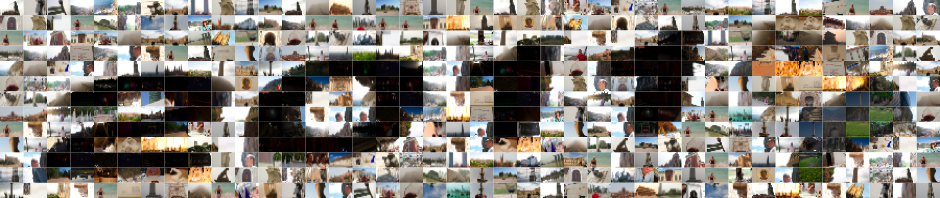 Mosaico de viajes del perro viajante en el 2011