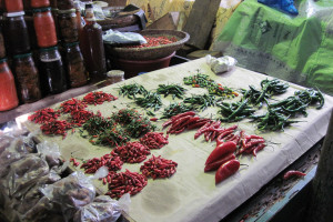 Pimientos en el mercado de Maputo, Mozambique