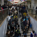 Tráfico humano en el metro de Pekín, China