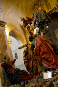 Talla El Descendimiento, del siglo XVII, en Valladolid, España