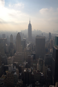 Manhattan y el Empire State Building, vistos desde el mirador de Top of the Rock, Nueva York, EE.UU.