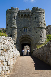 Entrada al Castillo de Carisbrooke, Isla de Wight, Reino Unido