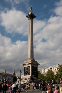 La Columna de Nelson en Trafalgar Square, Londres, Reino Unido