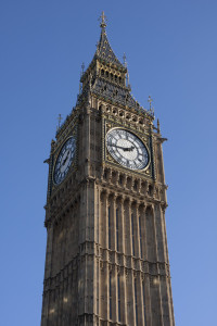 El reloj de las Casas del Parlamento de Londres, hogar del Big Ben, Reino Unido