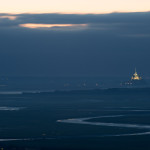 Panorámica del Mont-Saint-Michel desde Avranches, Normandía, Francia