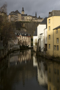 Haute Ville vista desde el Grund, Luxemburgo, Luxemburgo