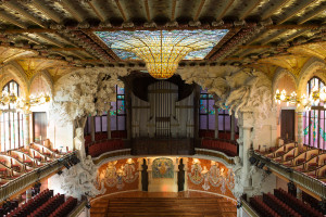 Sala de conciertos del Palau de la Música Catalana, Barceloana, España