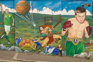 Mural de deportes irlandeses, Belfast, Irlanda del Norte