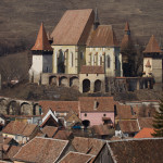 Panorámica de la iglesia fortificada de Biertan, Rumanía