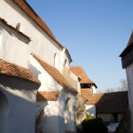 Interior de los muros de la Iglesia fortificada de Viscri, Rumanía