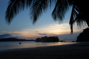 Amanecer en el campamento de la isla Coiba, Panamá