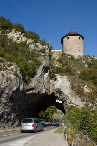 Túnel bajo la torre de la ciudadela, Besanzón, Francia