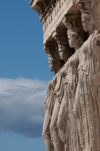 Cariátides del Erecteón, Acropólis de Atenas, Grecia