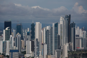 Panorámica del centro financiero de la Ciudad de Panamá, Panamá