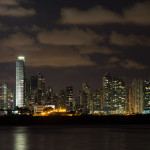 Panorámica nocturna de la Ciudad de Panamá, Panamá