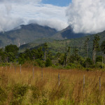 Vista del volcán Barú desde el pueblo de Volcán, Panamá