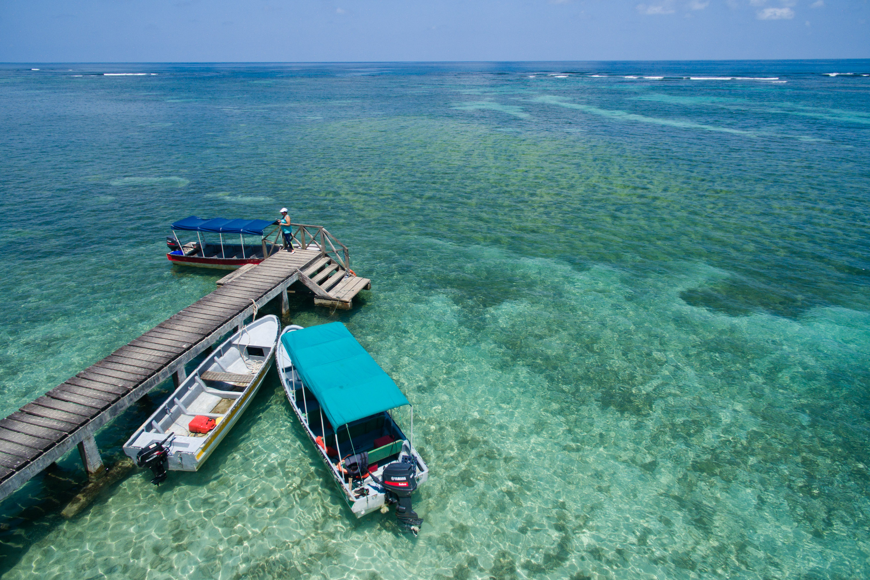 Muelle en Cayo Zapatilla 2, Bocas del Toro, Panamá