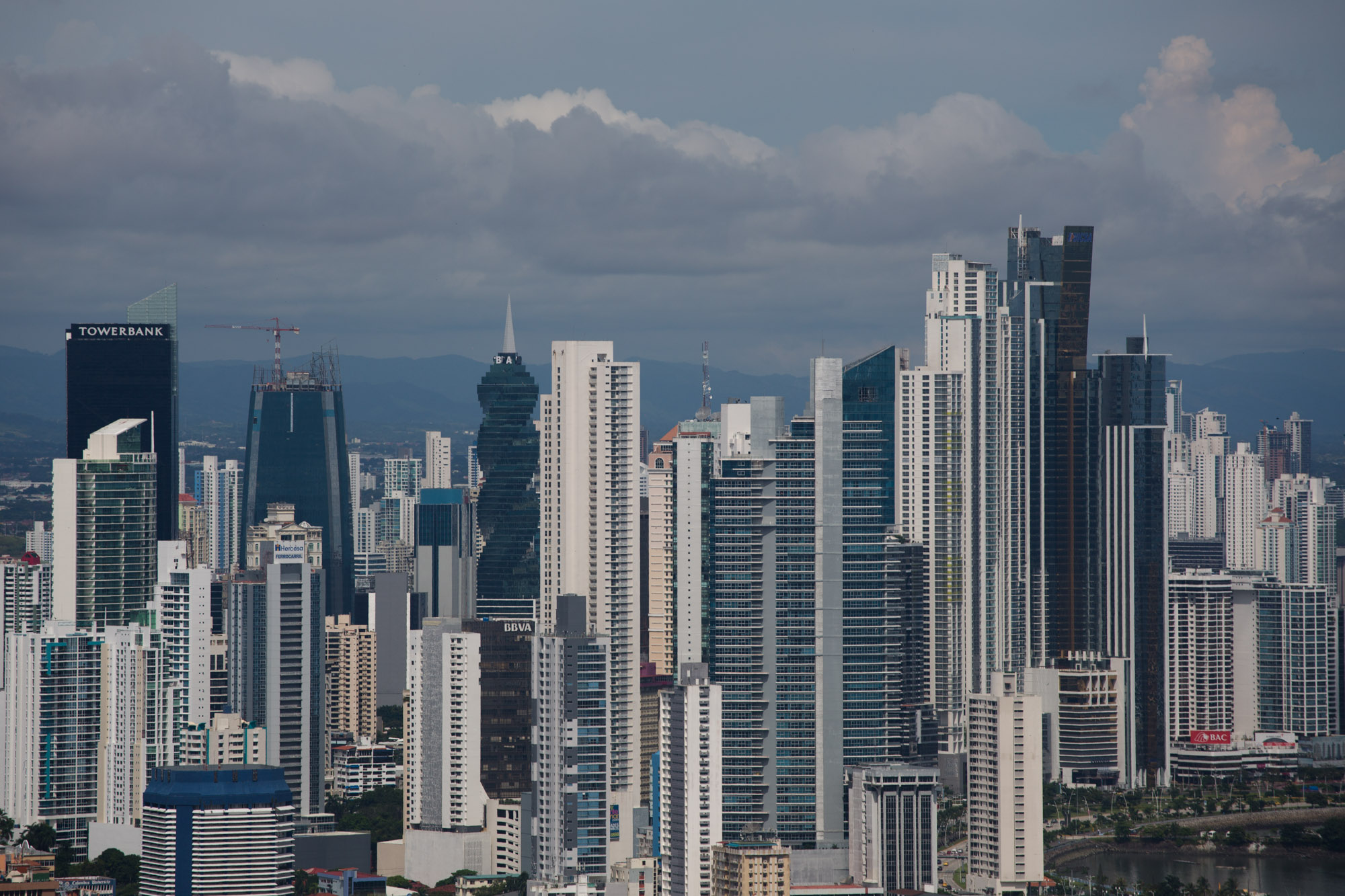 Vista del Centro Bancario de la ciudad de Panamá desde el cerro Ancón